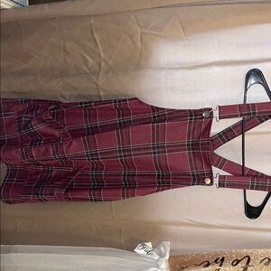 Plaid Burgundy mini dress